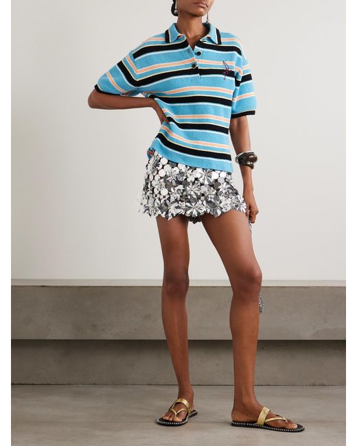 Rabanne Metallic Embellished Chainmail Mini Skirt