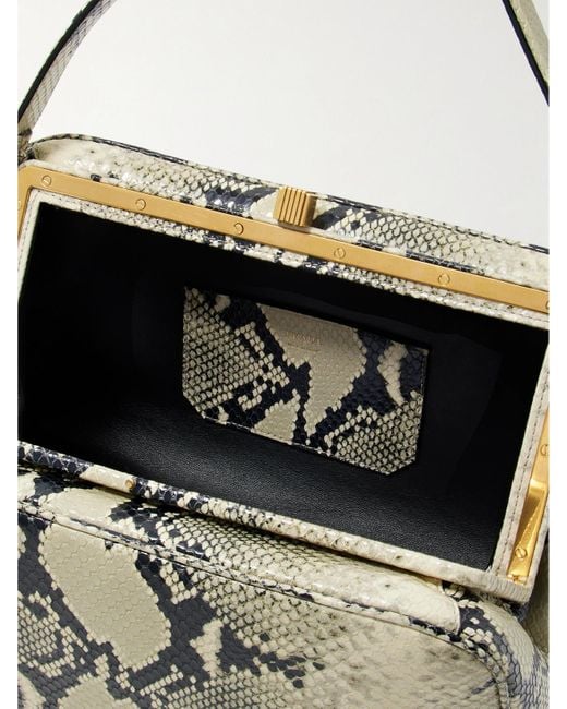Khaite Metallic Cate Tote Aus Leder Mit Schlangeneffekt