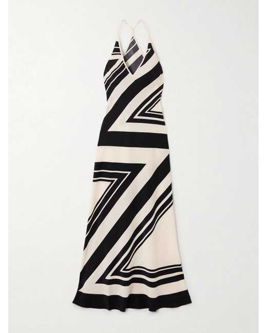 Sir White Pietra Printed Silk Maxi Dress