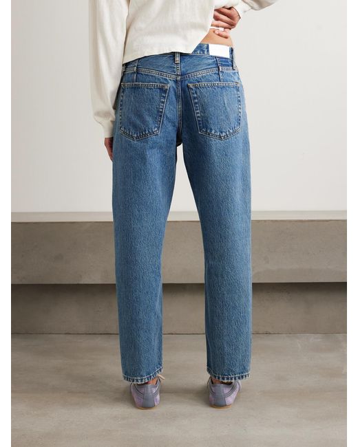Re/done Blue The Ollie High-Rise Straight-Leg Organic Jeans