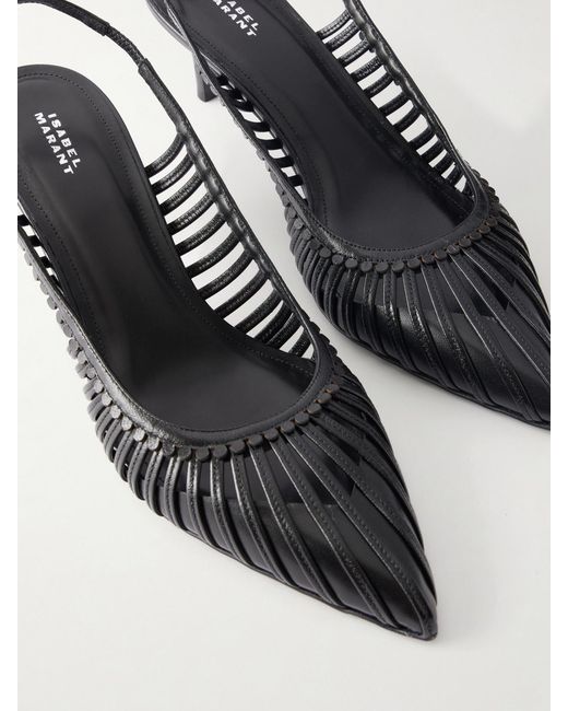 Isabel Marant White Pionee Leather Slingback Pumps