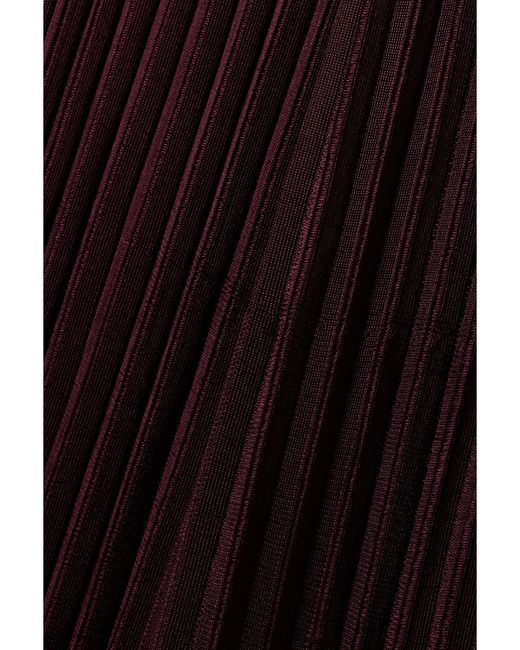 Gabriela Hearst Purple Altura One-Shoulder Cutout Ribbed Silk-Jersey Maxi Dress