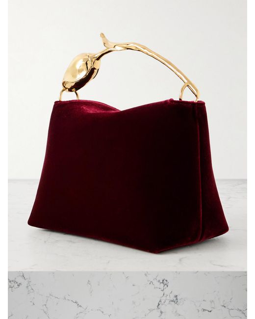Erdem Red Bloom Mini Velvet Clutch