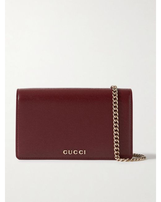 Gucci Red Portemonnaie Aus Strukturiertem Leder