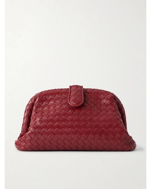 Bottega Veneta Red Lauren 1980 Intrecciato Leather Clutch Bag