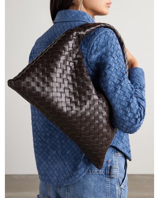 Bottega Veneta Brown Hop Small Intrecciato Leather Tote
