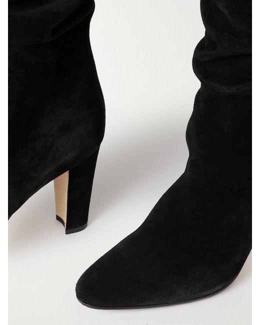 Manolo Blahnik Black Calassohi 90 Suede Knee Boots