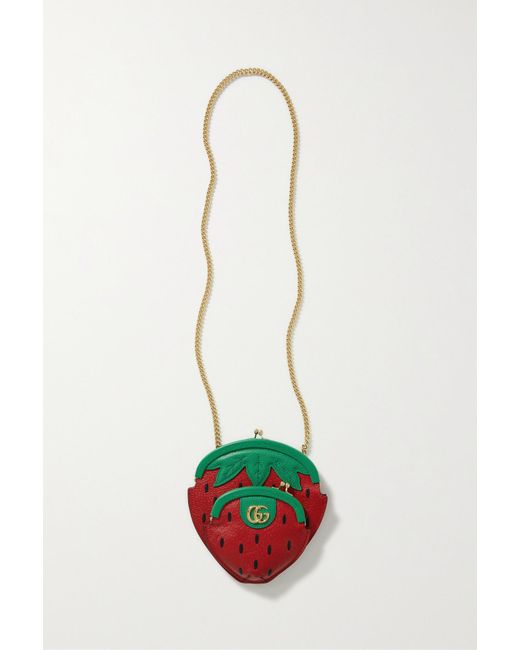 Gucci Strawberry Leather Shoulder Bag in White Lyst