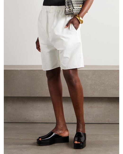 Carven White Cotton-Poplin Shorts