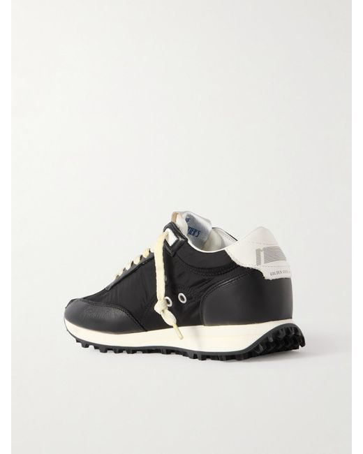 Golden Goose Deluxe Brand Black Running Marathon Leather-Trimmed Shell Sneakers