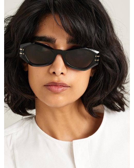 Dior Black Diorsignature B1U Cat-Eye Acetate Sunglasses