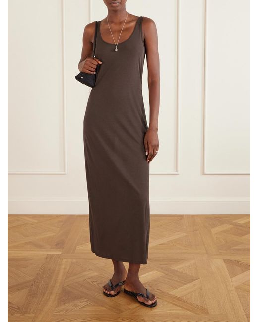 Leset Brown Milo Cotton-Jersey Maxi Dress
