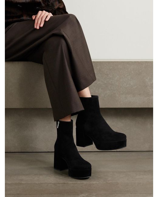Gianvito Rossi Black Sally 75 Suede Ankle Boots'