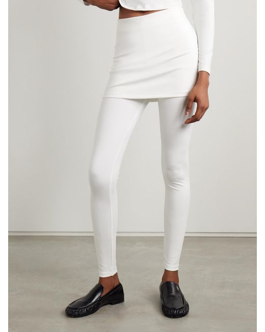 The Park White Joy Layered Stretch-Tencel Lyocell Jersey Leggings