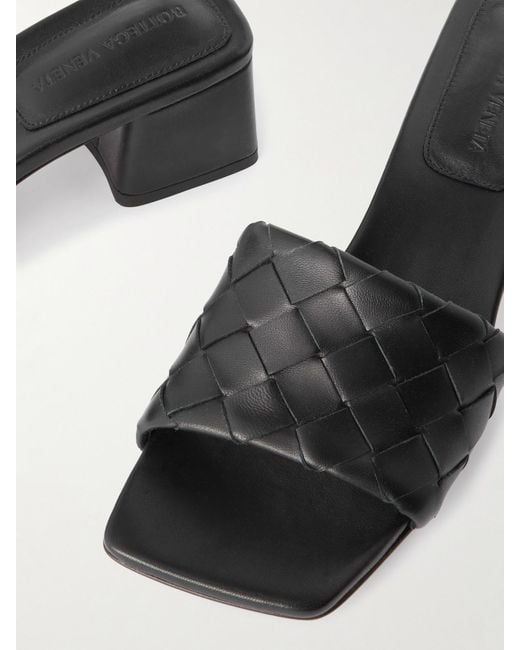 Bottega Veneta Black Riva Mules Aus Intrecciato-Leder
