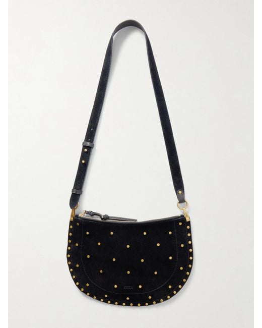 Sac Porté Épaule En Daim À Clous Oskan Moon Isabel Marant en coloris White