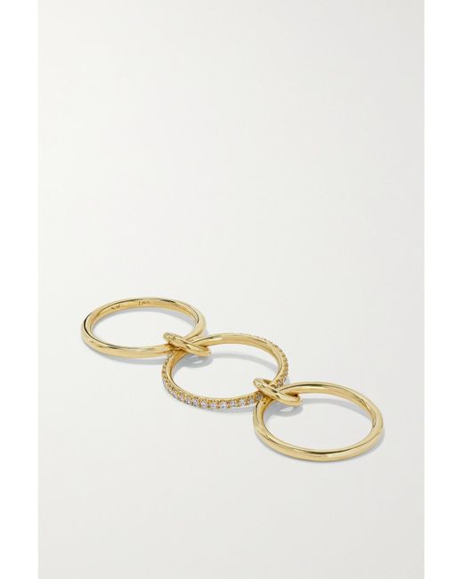Spinelli Kilcollin Metallic Sonny Set Of Three 18-Karat Diamond Rings