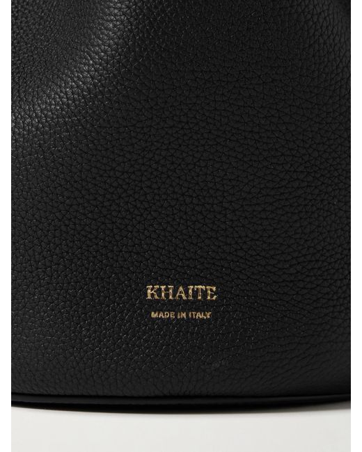 Khaite Black Lotus Mini Textured-Leather Tote