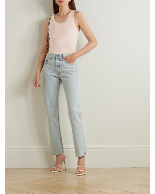 Norma Kamali Pink Racer Tanktop Aus Stretch-Jersey