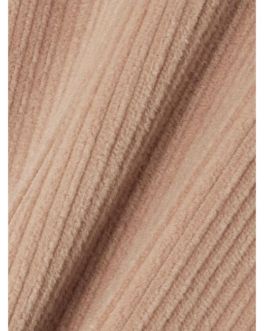 Loro Piana Natural Double-Breasted Belted Cashmere-Corduroy Coat