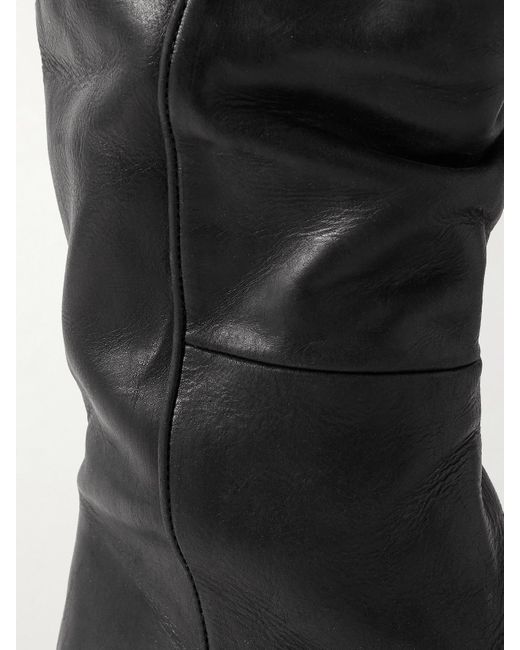 Khaite Black Clive Leather Boots