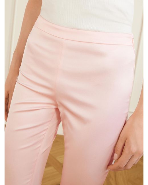 Gucci Pink Silk-Blend Faille Skinny-Leg Pants