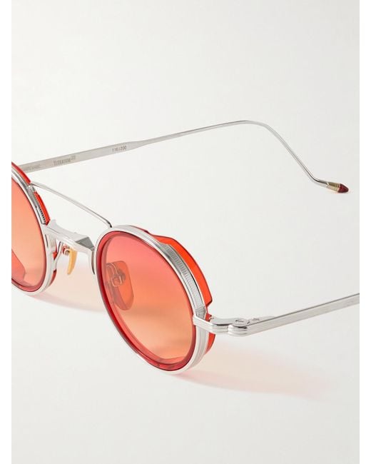 Jacques Marie Mage Pink Ringo 2 Silberfarbene Sonnenbrille Mit Rundem Rahmen