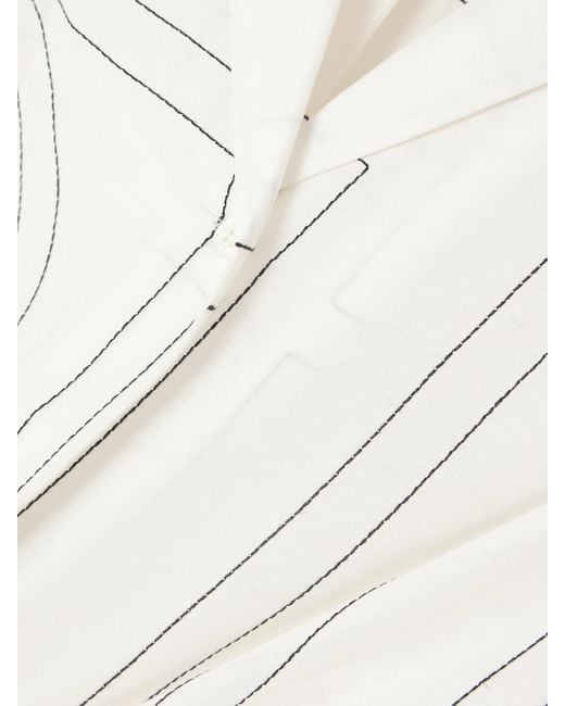 Totême White Embroidered Organic Cotton And Silk-Blend Shirt