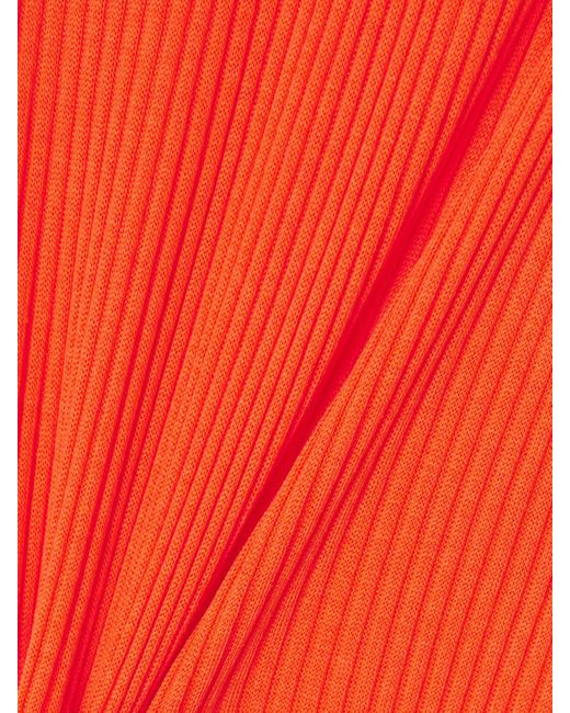 Ferragamo Orange Ribbed Jersey Tank