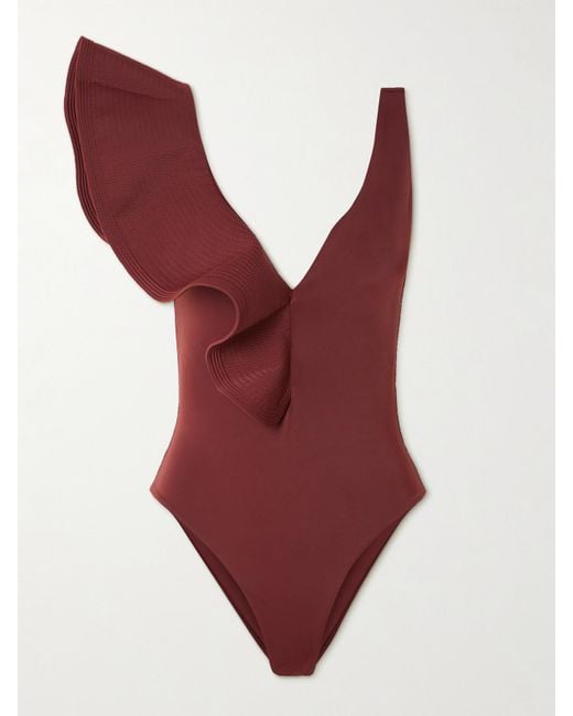 Johanna Ortiz Red Boleros Y Voleros Badeanzug Mit Volant