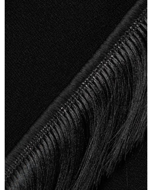 Mini-Jupe Effet Portefeuille En Crêpe À Franges Jil Sander en coloris Black