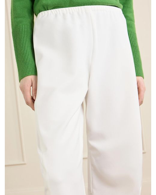 La Ligne White Colby Recycled-Crepe Barrel-Leg Pants