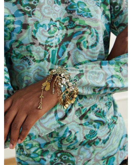 Dries Van Noten Metallic Embellished-Tone Bracelet
