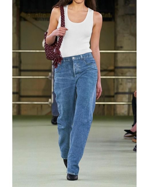 Bottega Veneta White Ribbed Stretch-Cotton Jersey Tank