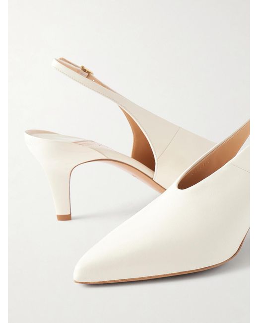 Chloé Natural Suzie Leather Slingback Pumps