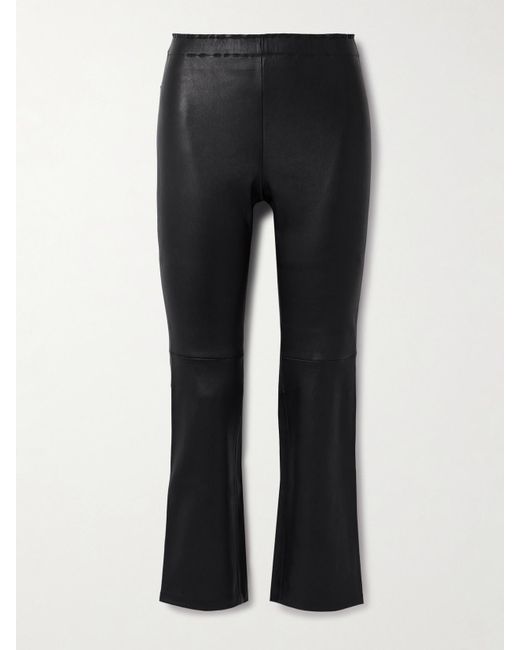 Stouls Black Jp Twenty Cropped Leather Flared Leggings