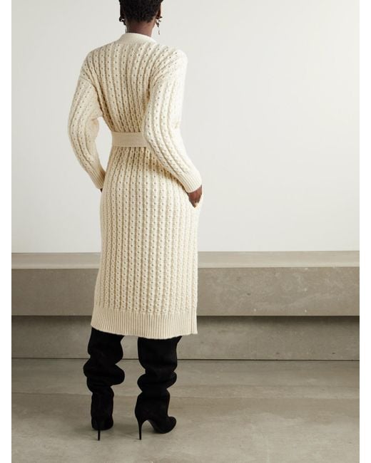 Alaïa Natural Oversized Wool Cardigan