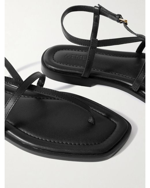 A.Emery Black Remly Leather Sandals