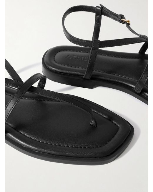 A.Emery Black Remly Leather Sandals