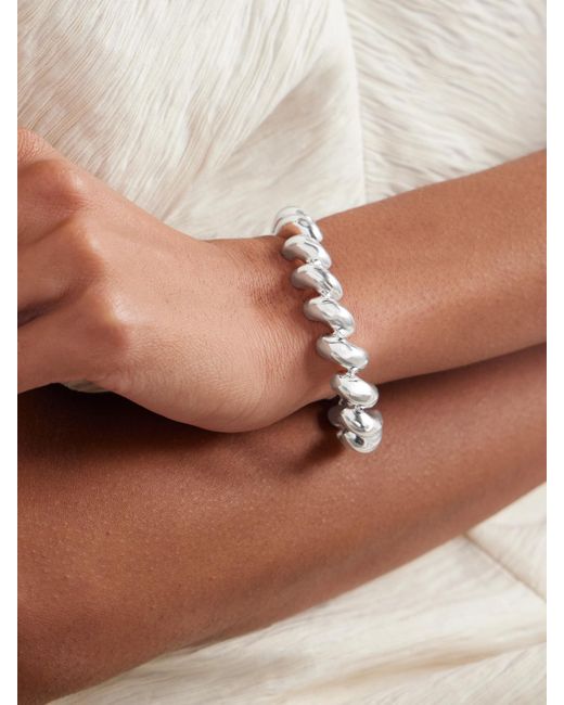 LIE STUDIO White The Edith Silberfarbenes Armband