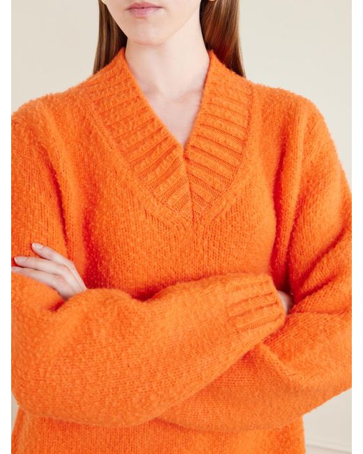 The Elder Statesman Orange Sundance Brushed Cashmere Sweater