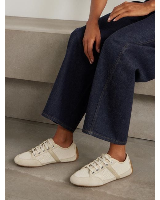 Givenchy White Sneakers Aus Mesh Mit Leder- Und Velourslederbesätzen