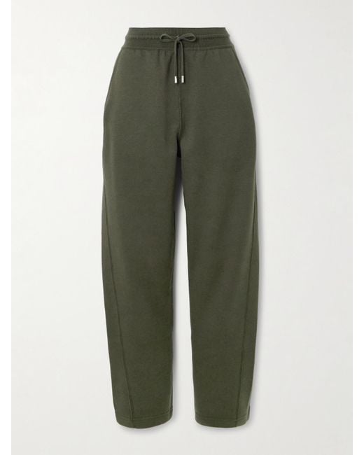 Loro Piana Green Viera Cotton, Silk And Cashmere-Blend Jersey Track Pants