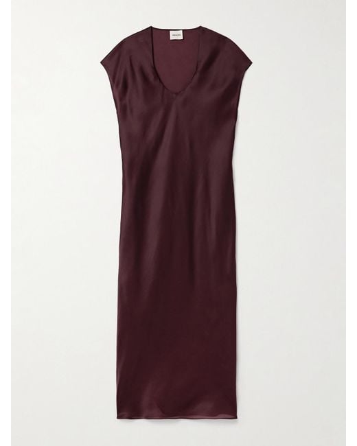 Khaite Purple Darby Silk-Organza Midi Dress