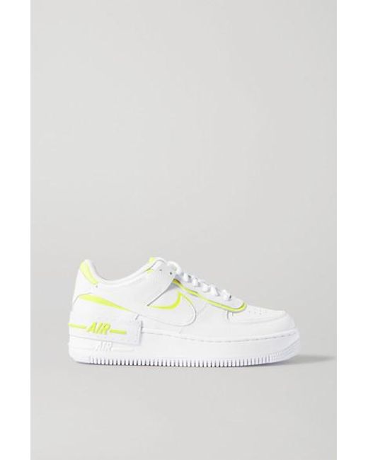 Nike Air Force 1 Shadow Neon Leather Sneakers in White | Lyst Canada