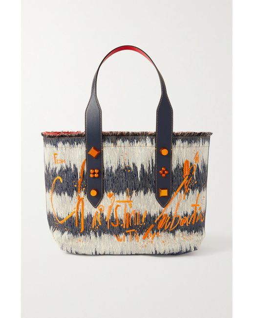 Christian Louboutin Frangibus Medium Leather-trimmed Embroidered Canvas ...