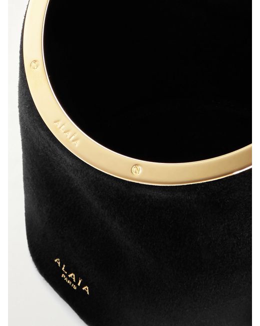 Sac Porté Épaule En Daim La Canette Small Alaïa en coloris Black