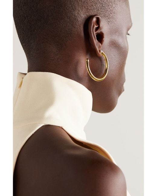 Marina B Natural Trisolina 18-Karat Diamond Hoop Earrings