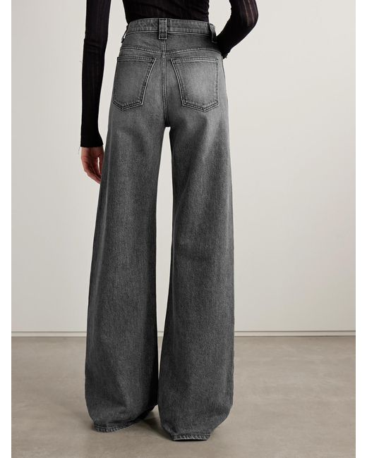 Khaite Gray Dane High-Rise Wide-Leg Jeans