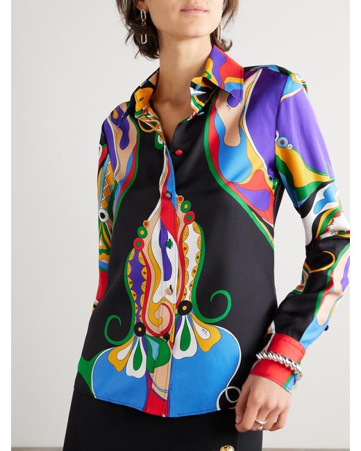 Emilio Pucci Multicolor Printed Silk-Twill Shirt